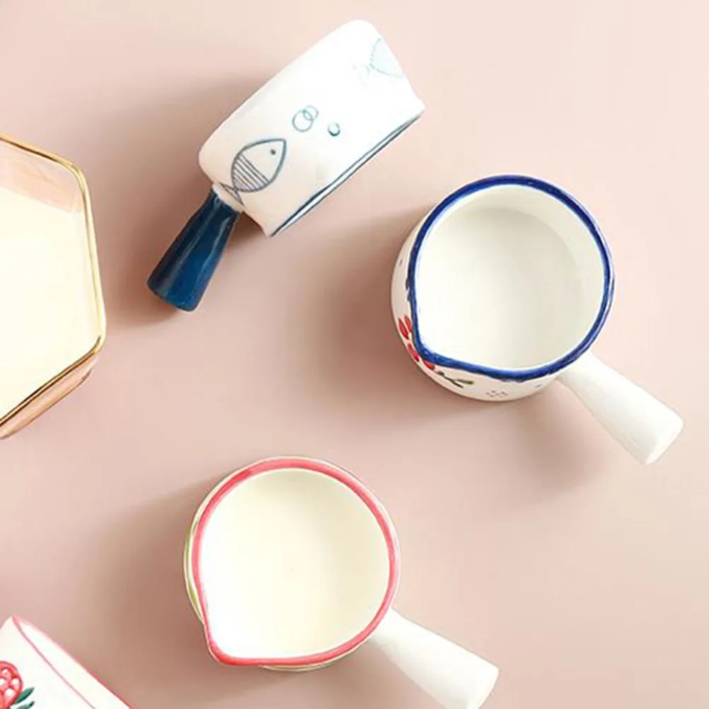 1Pcs Ceramic Milk Pot Premium Material Long Term Use Convenient Clean Multi Purpose Pouring Cup Coffee Tea Juice