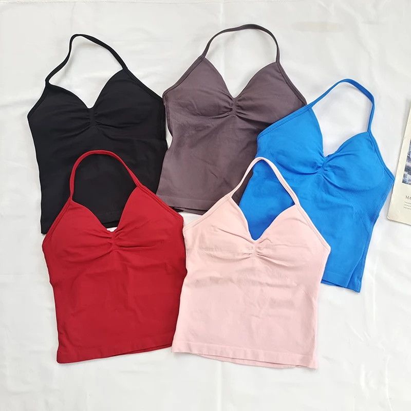 Women's Sexy Sports Bra - Open Back Design, Breathable Stretchy Fabric for Yoga - Elegant Solid Color All-Season Activewear