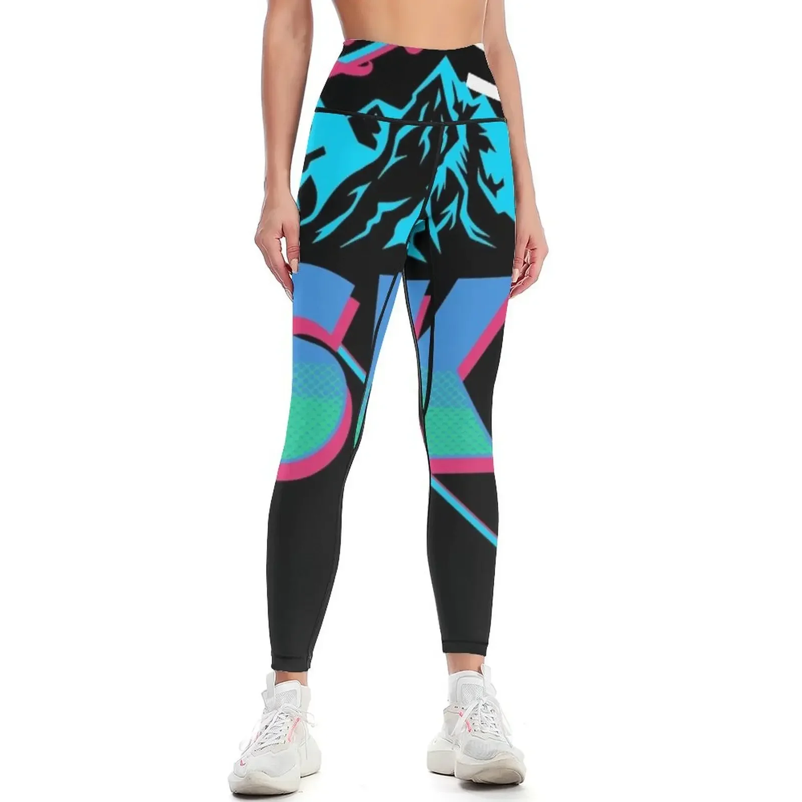 

Let's Ski Retro 80s Ski Outfit Vintage Skiing Apparel Leggings gym pants sports for push up Womens Leggings