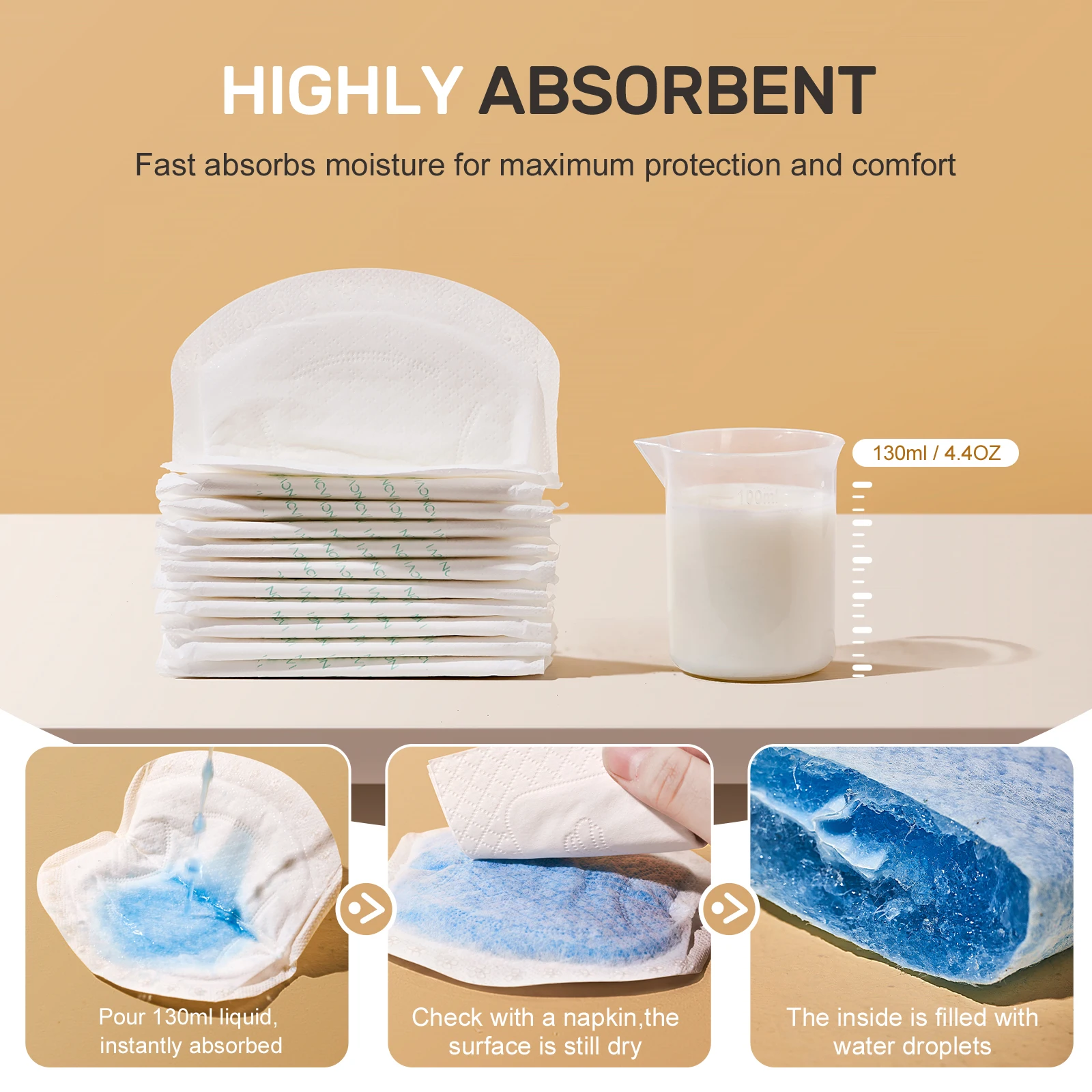 NCVI Disposable Nursing Breast Pads for Women -Ultra Thin Breastfeeding Milk Pads (6/100/120 Counts)