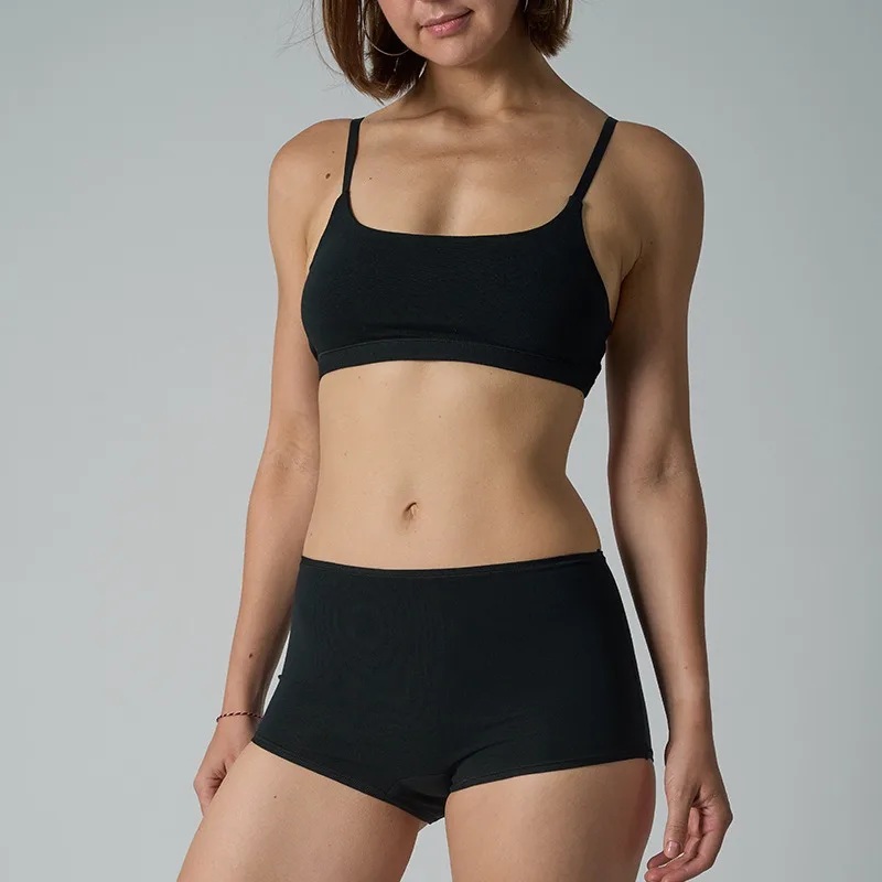 Cotton Scoop Bralette Seamless Breathable Underwears Women Fitness Sports Bras Solid Ladies Soft No Bra Pad Bras Home Intimates
