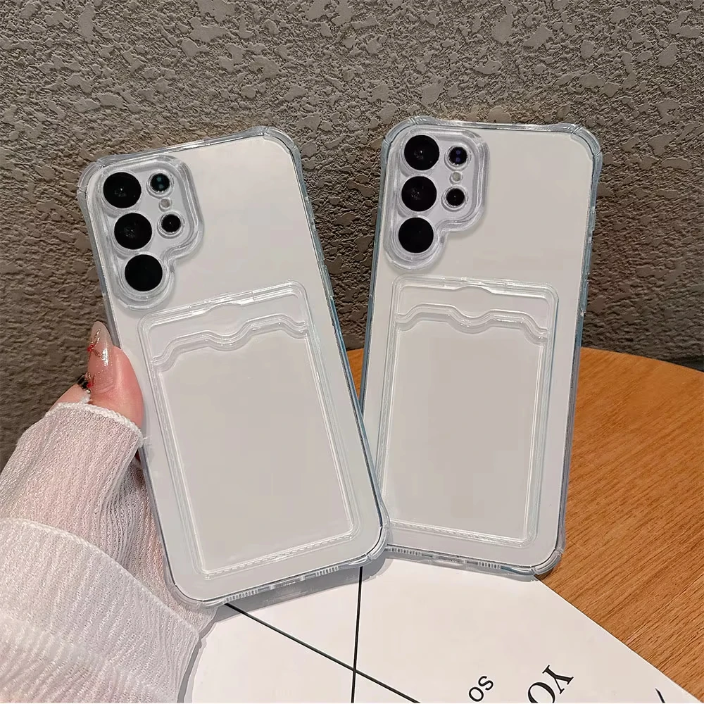 Kartenhalter Tasche Transparente Hülle für Samsung A56 A36 A26 A16 A17 A07 A35 A55 5G A54 A53 A25 A71 A73 S26 Edge S25 Ultra S24 Abdeckung