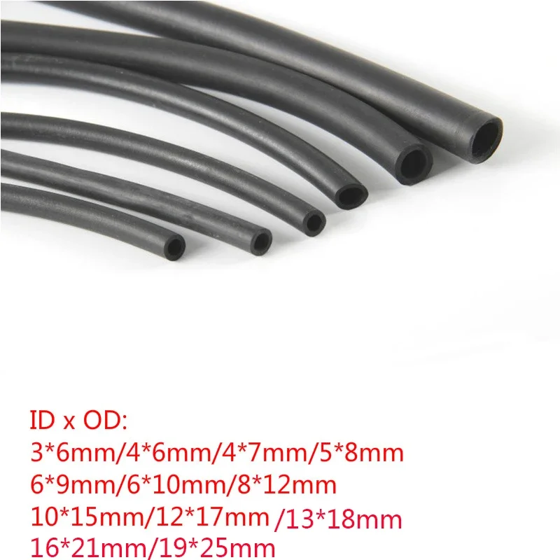 1M Black Nitrile Rubber Fuel Tube Petrol Diesel Oil Line Hose Pipe 3mm~12mm Soft Tubing Oil,Wear,Acid and Alkali Resistant