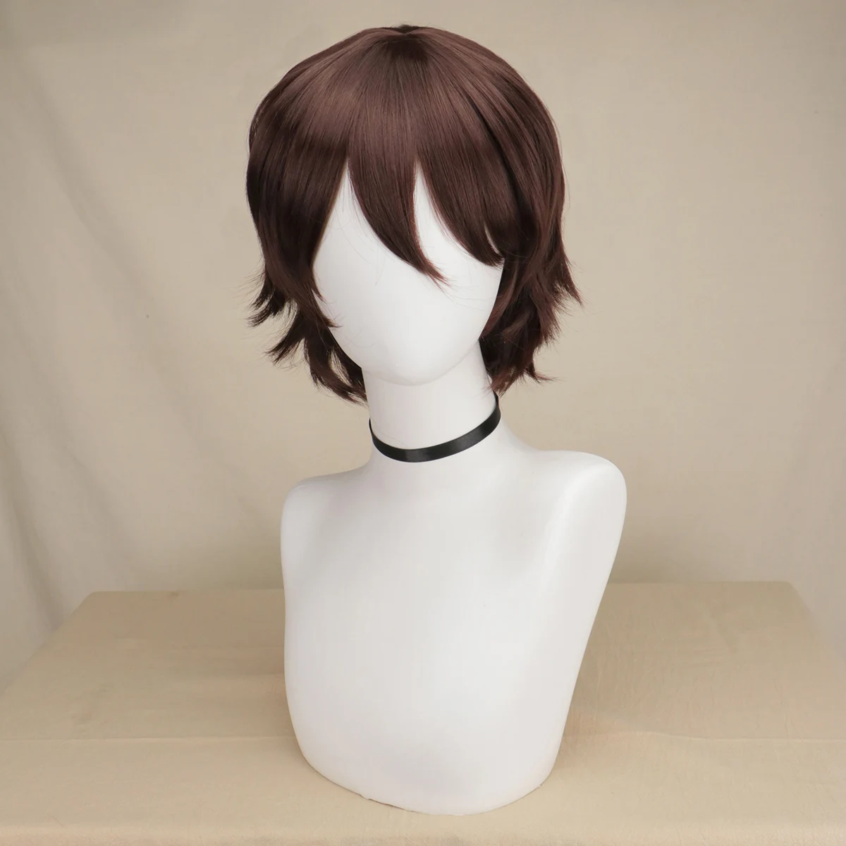 Dark Brown Wig for  Cosplay Wig Costume Men Short Anime Natural  Fiber Synthetic Wigs Soft Party Hair Wigs