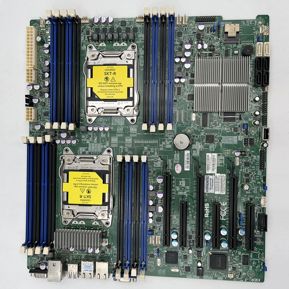 For Supermicro Server Motherboard LGA2011 E5-2600 V1/ V2 Family ECC DDR3 8x SATA2 and 2x SATA3 Ports X9DRi-F