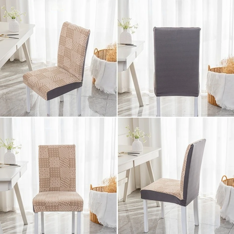 Jacquard Chair Cover Durable Pet-Proof Decorative Integrated Backrest Chair Cover Home Hotel Banquet Universal Chair Protector