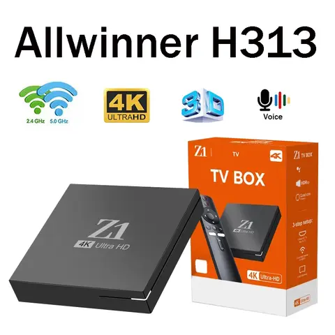 Z1 TV BOX Allwinner H313 ATV Android 10 TV Box BT5.0 4G 5G Dual Wifi 100 4K Video Voice Control 3D Set Top Box