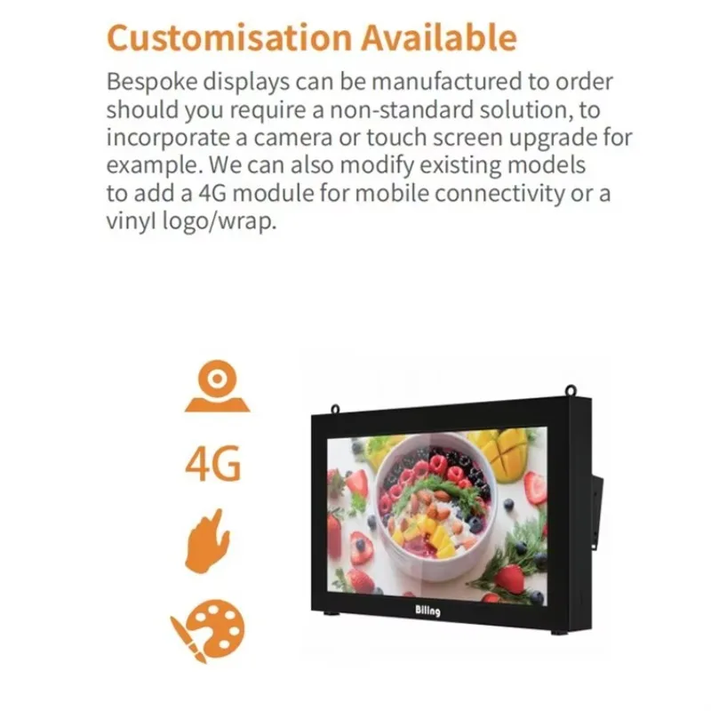 Wall Mount Interactive Touch Screen Android Digital Signage Marketing Display 4k Outdoor Lcd Advertising 49 55 65 Inch IP65 SDK
