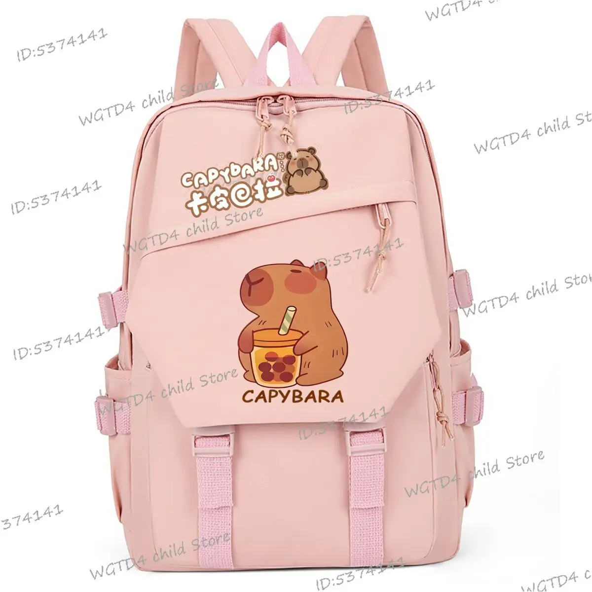 

Capybara Kawaii Cartoon School Backpacks Trend 2025 Cute Animal Boba Tea Print Students Knapsack Bag Girls Boys Travel Backpack