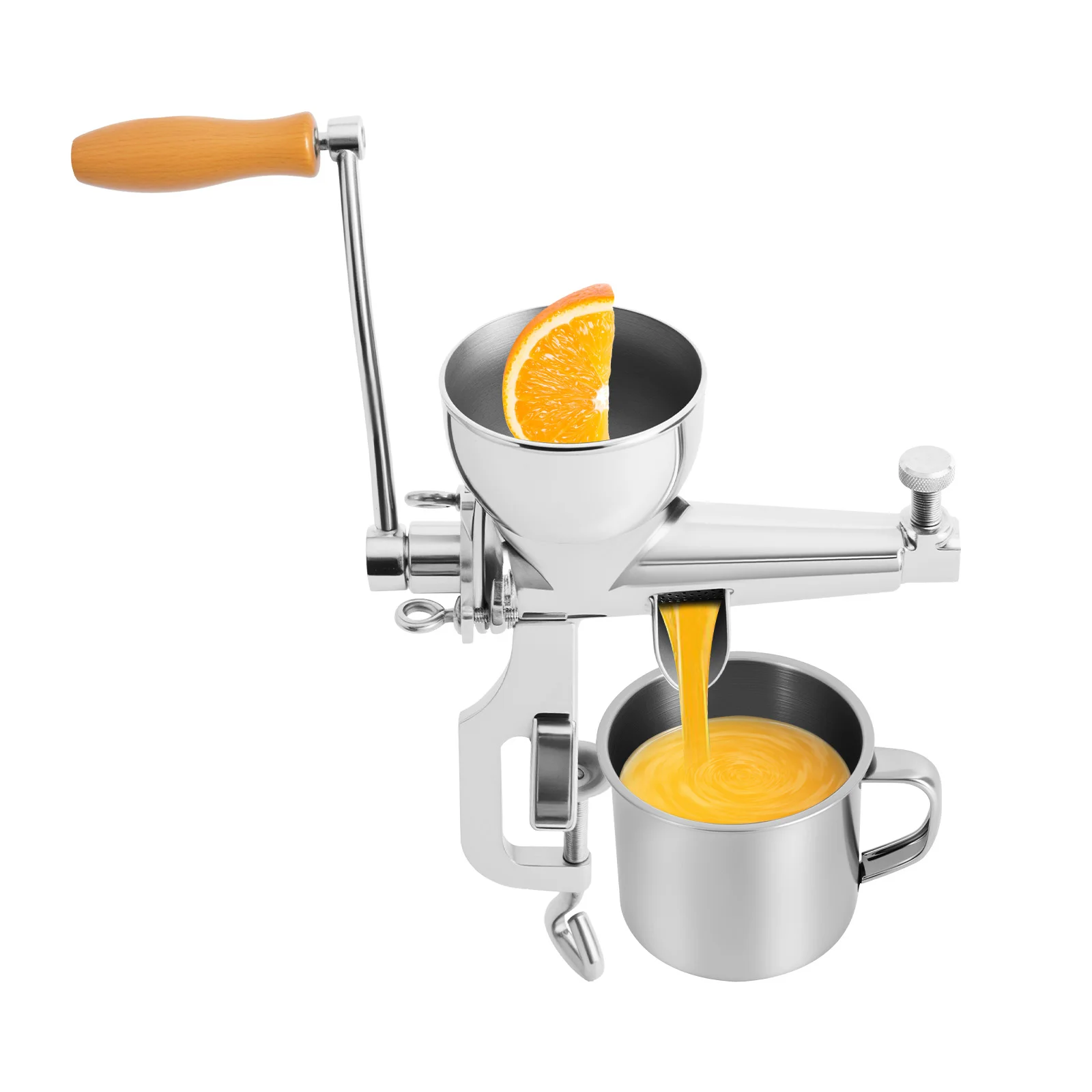 Exprimidor de jugo Manual de acero inoxidable 304 con abrazadera en forma de C, herramienta práctica para exprimir pasto de trigo, varias verduras