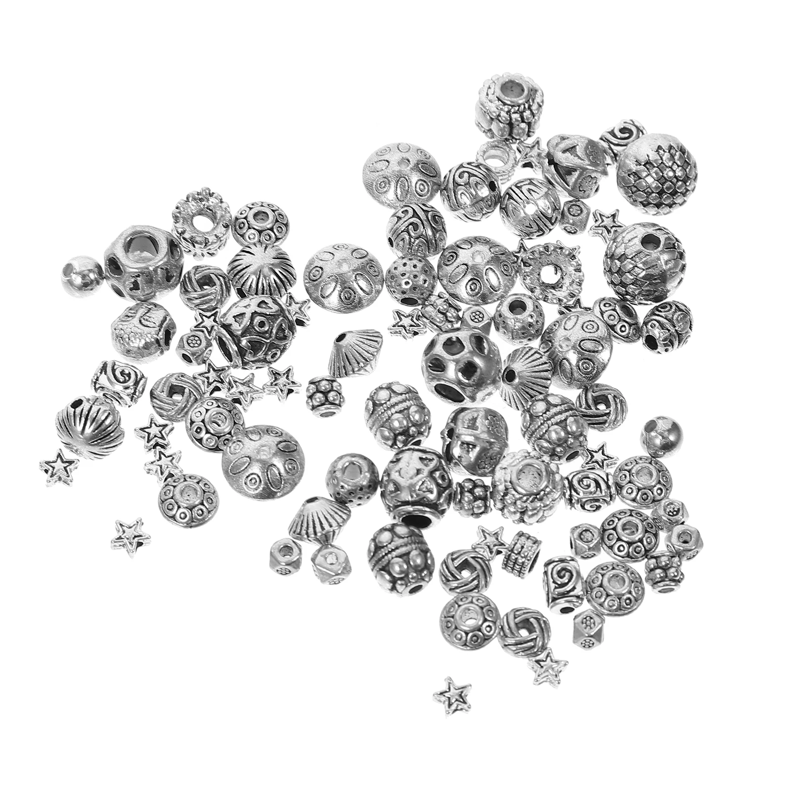 

1 Bag Spacer Silver Loose For Diy Jewelry Making Craft Pendant Supplies Handmade Beads Decorative Beads