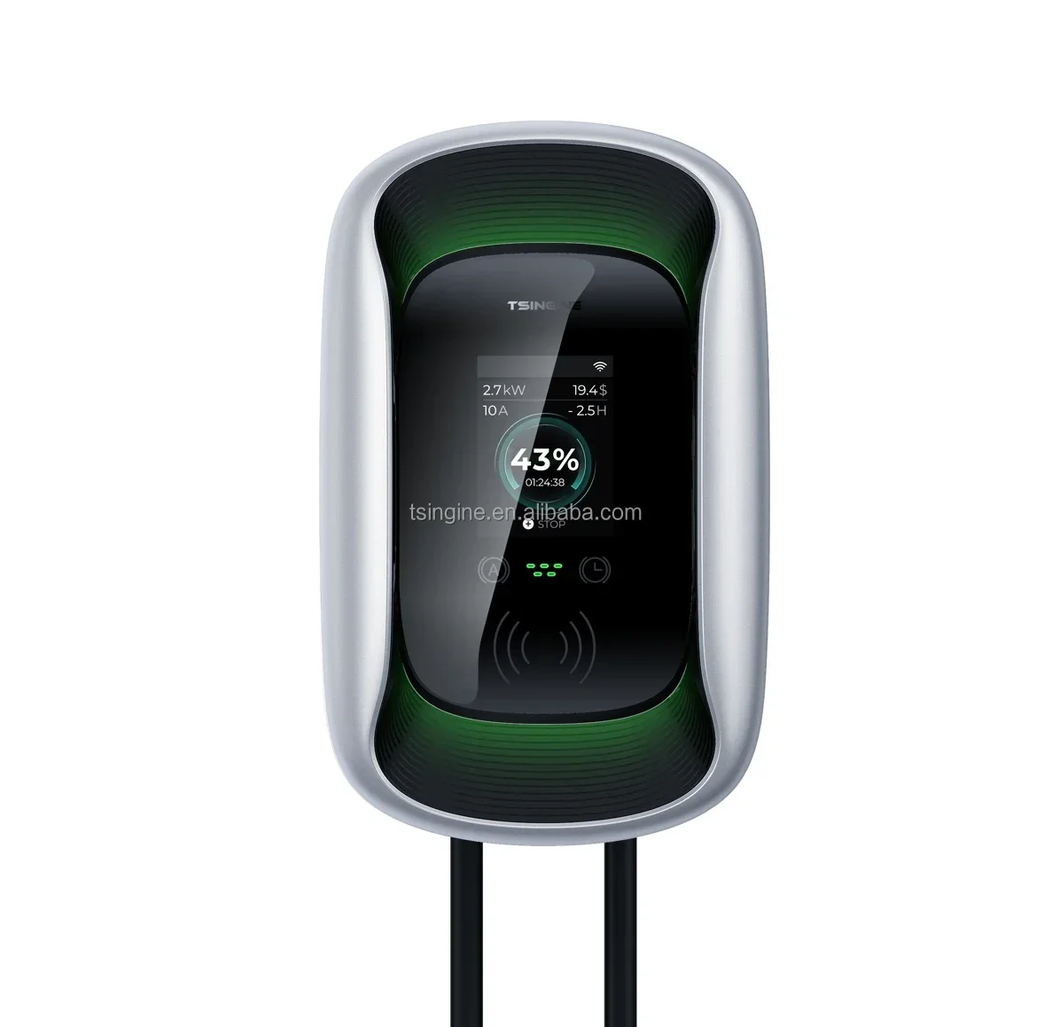 Level 2 240 48A ev charger ev wall box ev wall charger smart display RFID Card J1772 Type1 25ft Cable NEMA14-50 plug