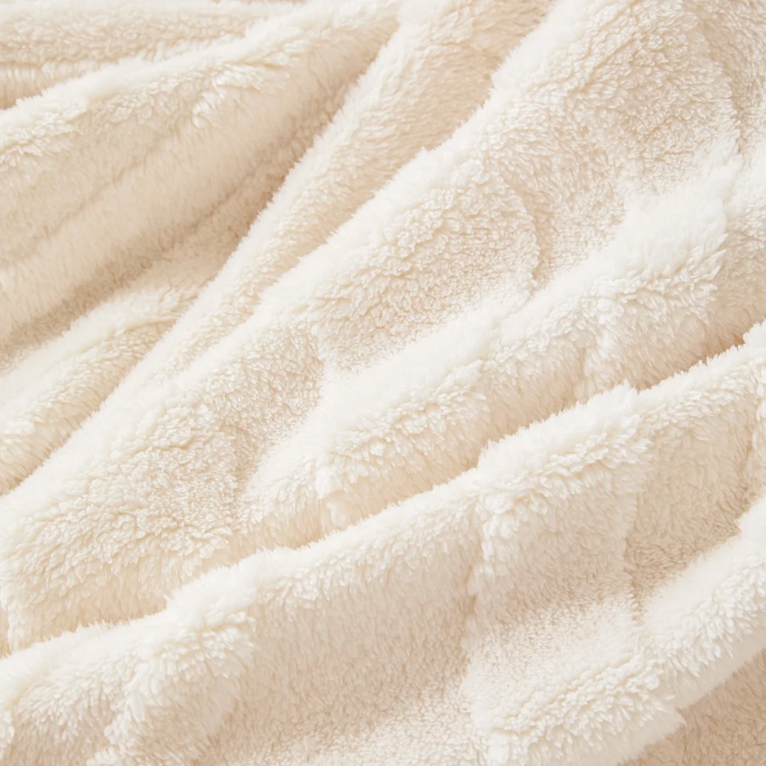 Tuffed Fleece Warm Soft Sofa Towel Geometric Lines Jacquard Mordern Simple Pattern Multiuse Sofa Cover Blanket for Living Room