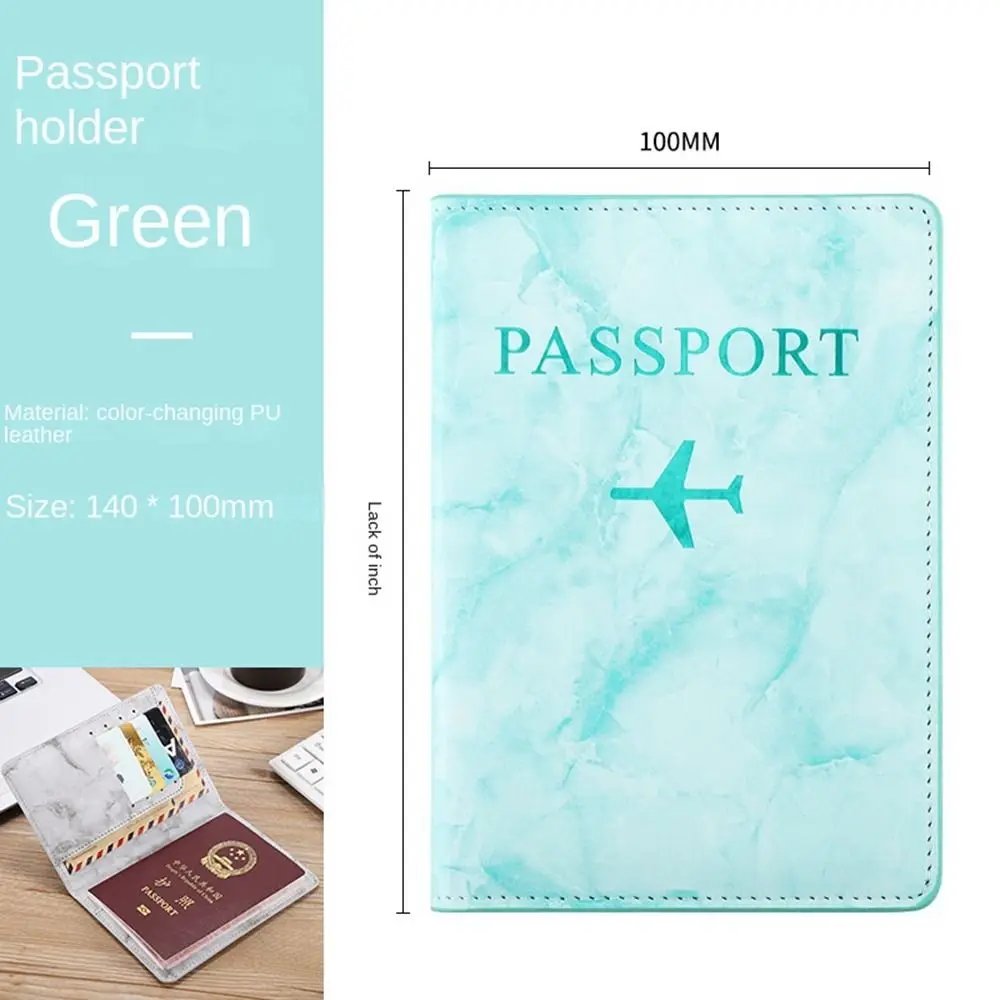 PU Leather Marble Grain Certificate Storage Bag Passport Protective Cover PU Card Case Passport Holder Travel Accessories