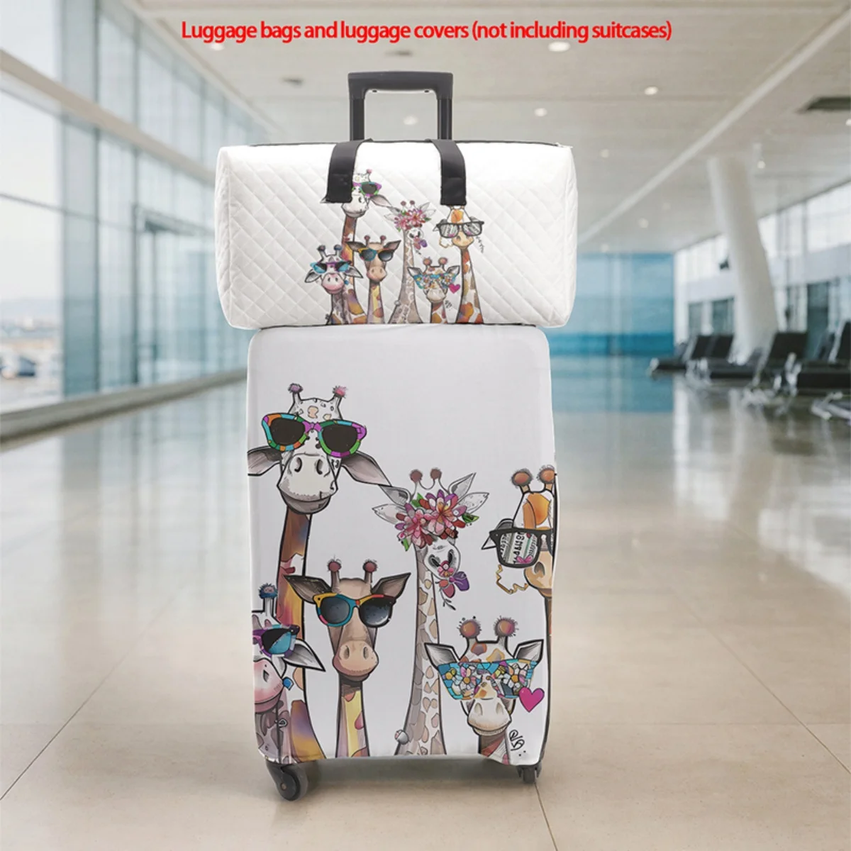 

2pc Foldable, large-capacity, lightweight, unisex travel sports luggage set with protective cover