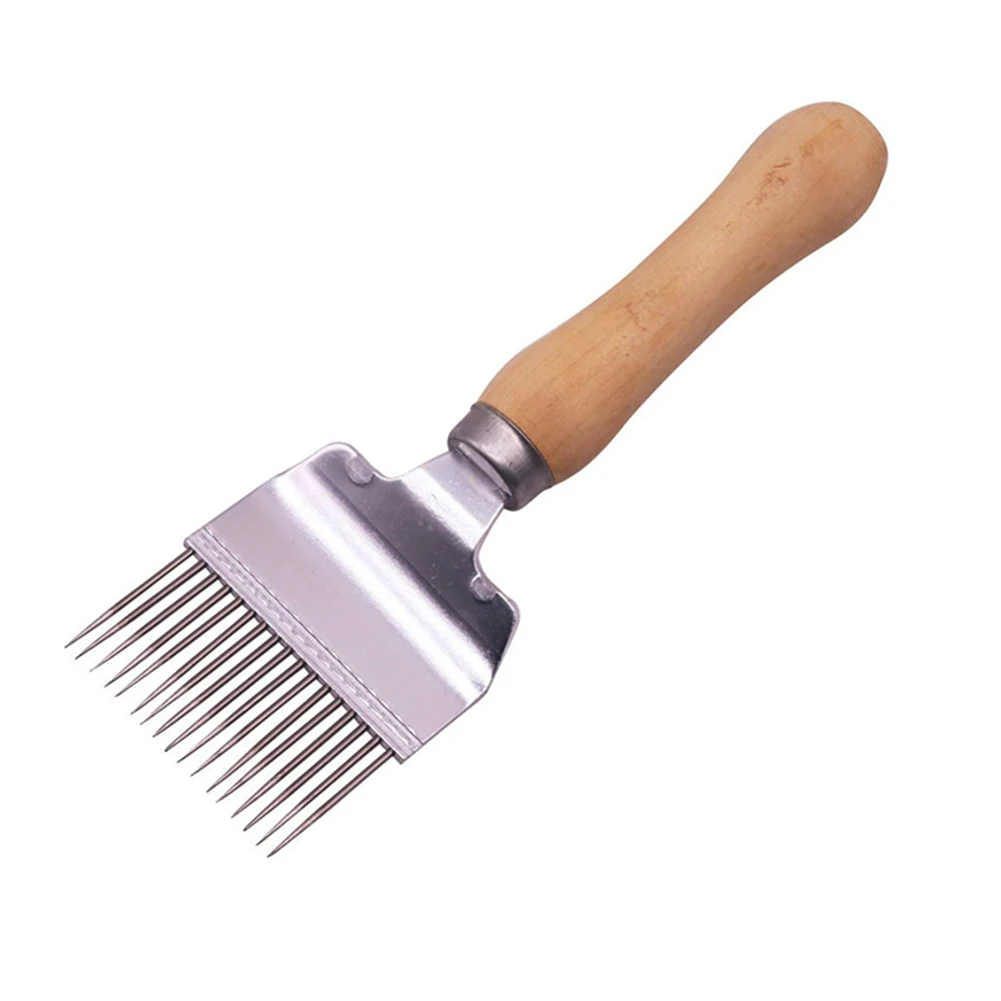 1 Pcs Bee Tool Pin shovel Durable Wooden Handle Comb Honey Pin Needle Honey Knife Cut Honey Knife Beekeeper Uncapping Forks