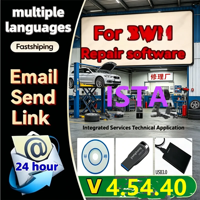 

2025 For B-M-W ISTA 4.54.40 plus diagnostic software HDD car programming pc history program map Circuit diagram Parts