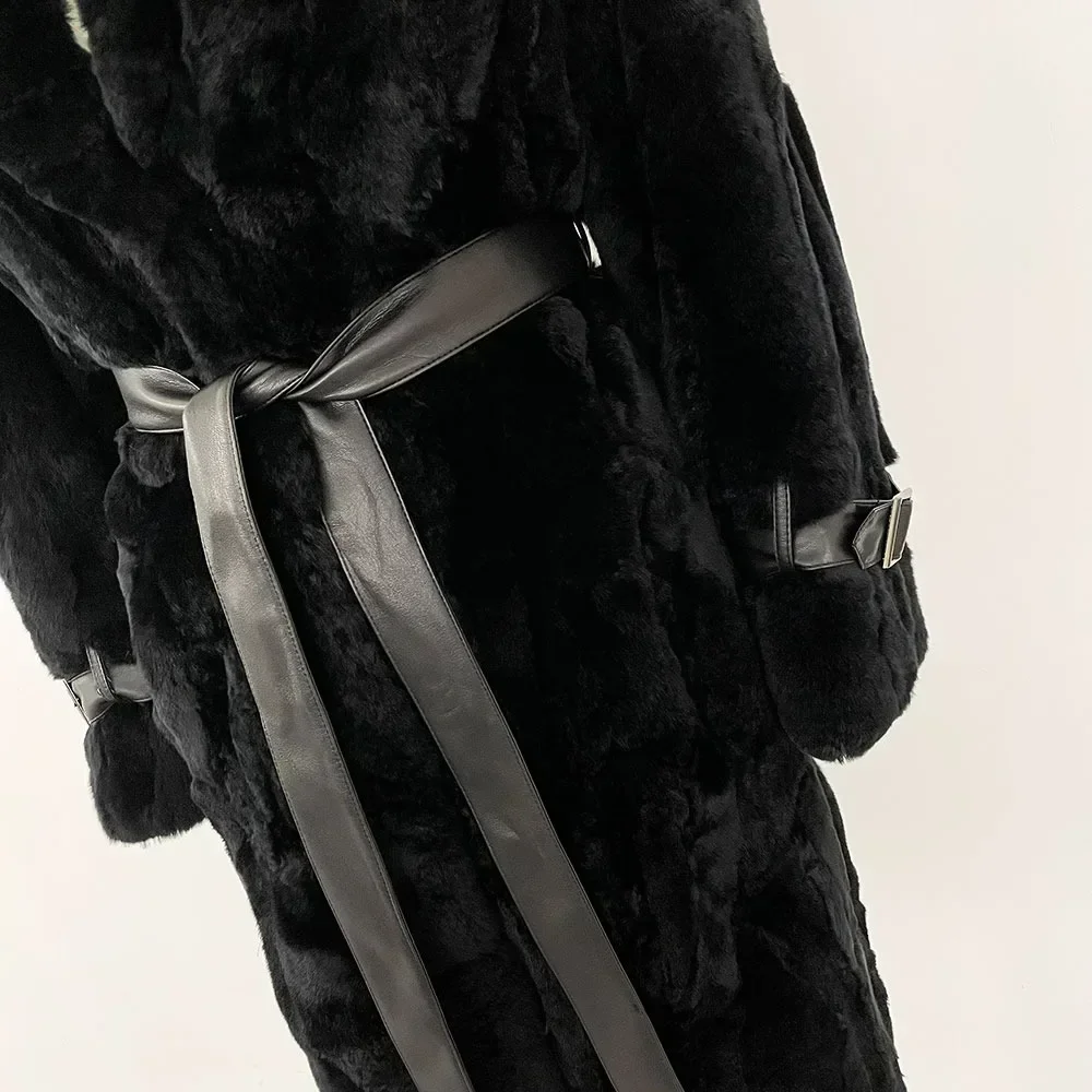 OFTBUY Natural Rabbit Fur Coat Clothes for Woman Winter Designer Jacket Luxury Genuine New in Coats & Jackets Natural Fur Long