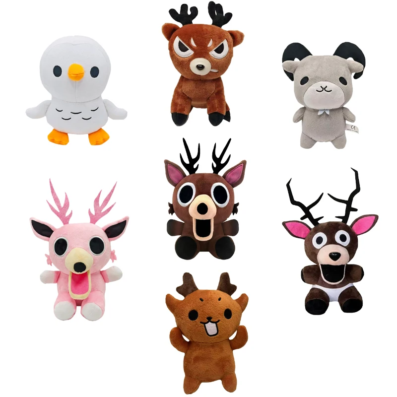 2026 New 99 Nights In The Forest Plush Game Merchandise Brown Stand And Sit Elk Deer White Owl Stuffed Doll Pillow For Kid Gifts
