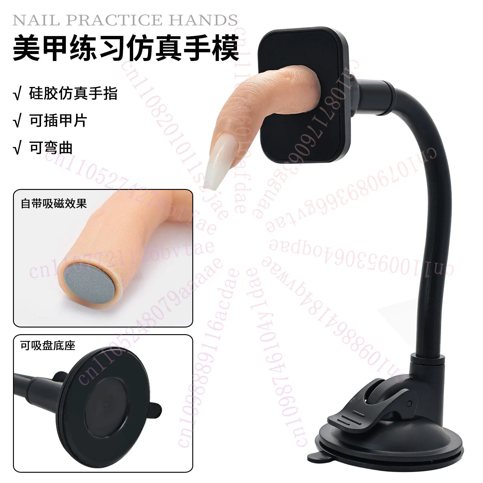 Nail Practice Hand Mold Holder Magnetic Finger Full Silicone Beginner Practice Tool