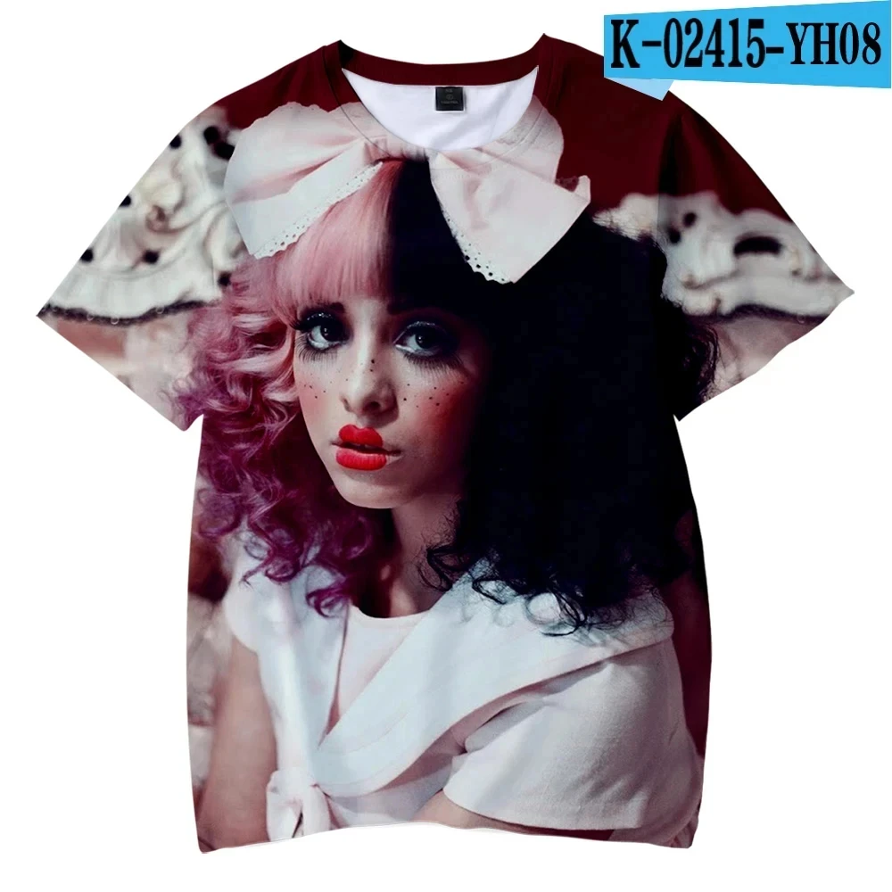 

Певица Melanie Martinez с 3D принтом для мужчин и женщин, модные футболки с круглым вырезом, топы Y2K с короткими рукавами, летняя одежда унисекс большого размера