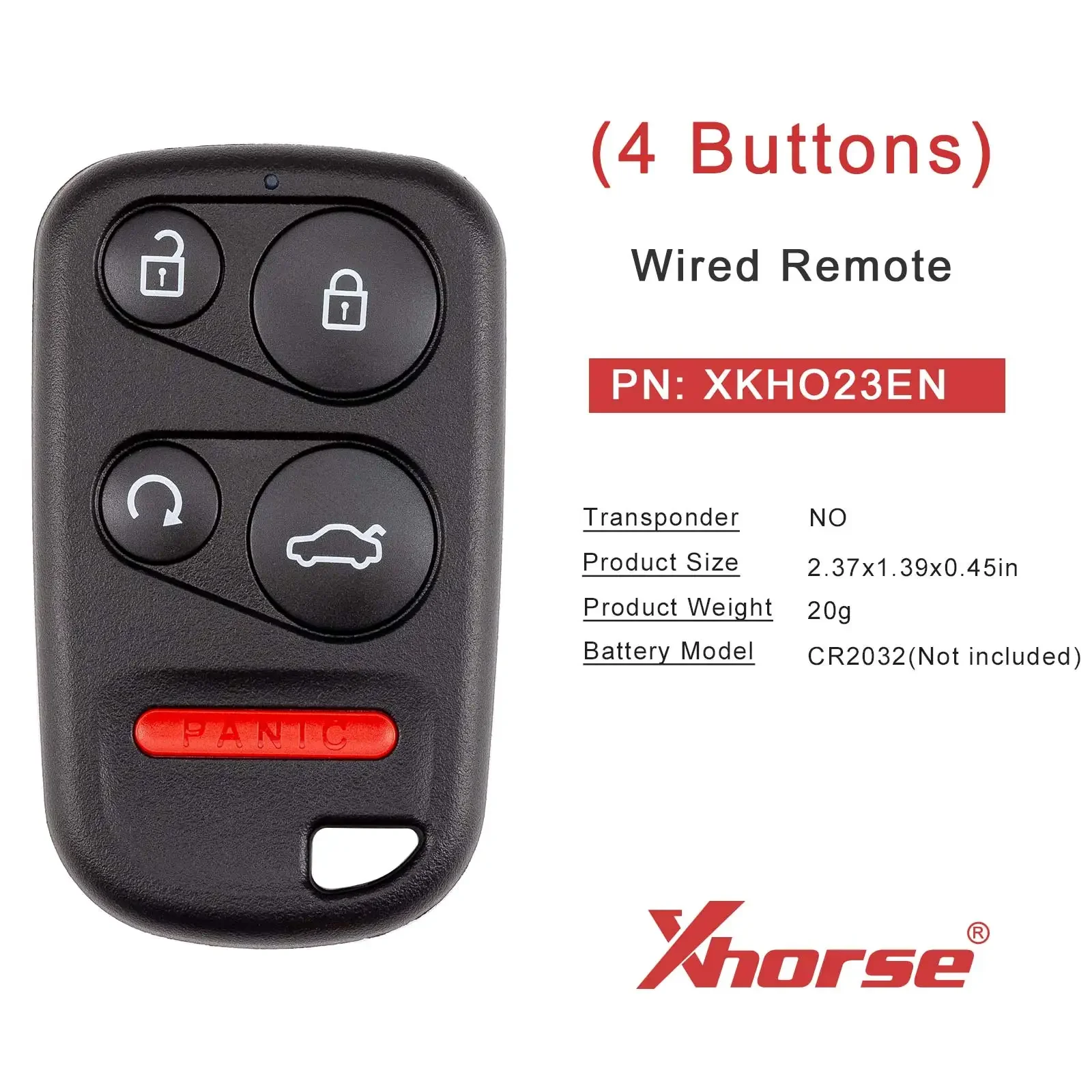 5PCS Xhorse XKHO23EN Universal Remote Key for Honda Type 2nd Generation of XKHO03EN Wire Remote Key 4 Buttons for VVDI MINI