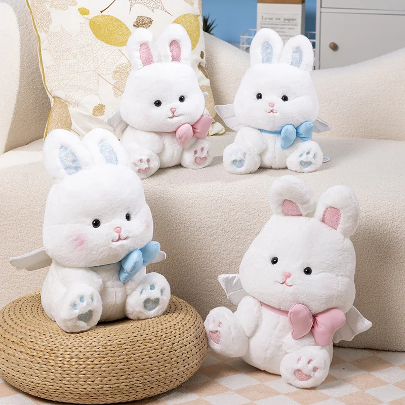 AdTosAngel-Lapin en peluche, 30/45cm, kawaii, mignon, animaux, doux, cadeaux pour petite amie