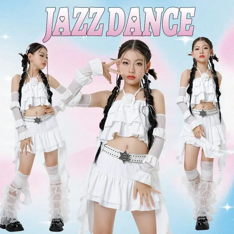 

Group Cheerleading Performance Kpop Stage Outfit Girls Jazz Dance Costume Kids Hip Hop Clothing Street Dance Wear