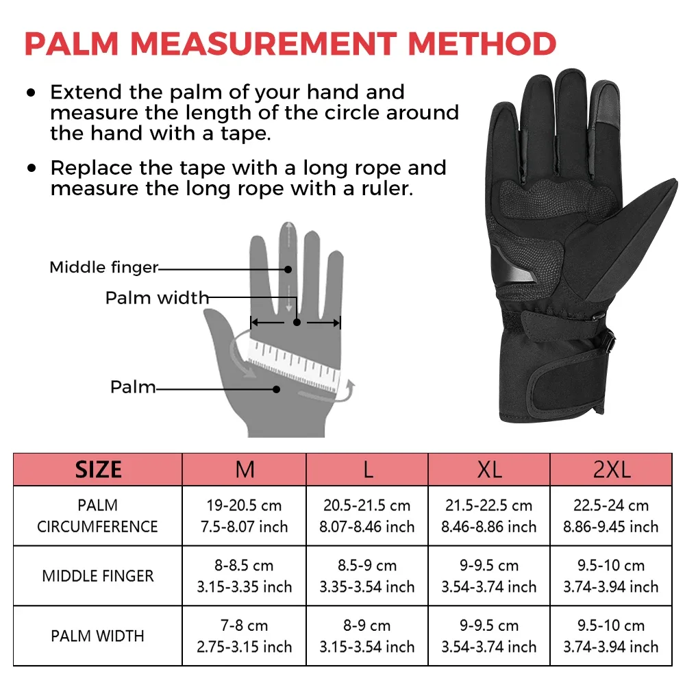 KEMIMOTO Winter Moto Gloves CE Waterproof Warm Motorcycle Guantes Touch Screen Motorbike Riding Gloves Carbon Fiber Protective