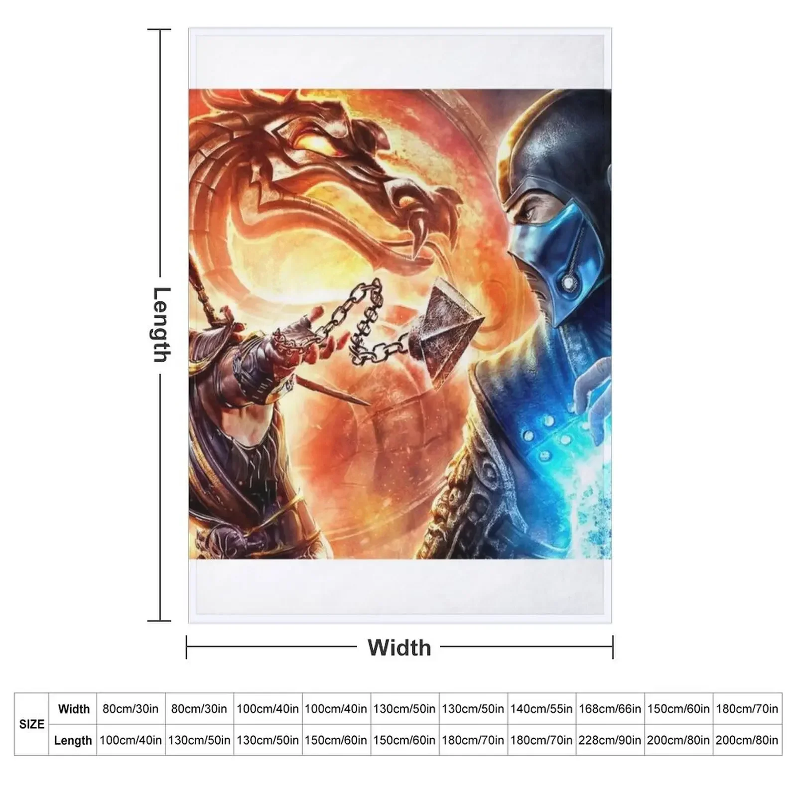 Mortal Kombat Throw Blanket couch cozy soft plush fuzzy picnic outdoor blanket
