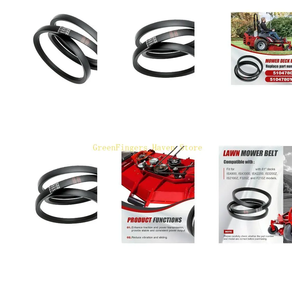 F68D Replacement Mower Belt 5104780 5104780YP for Deck Maintenance, Rubber Belt with Reinforced Fiber Build for F210Z,61inch