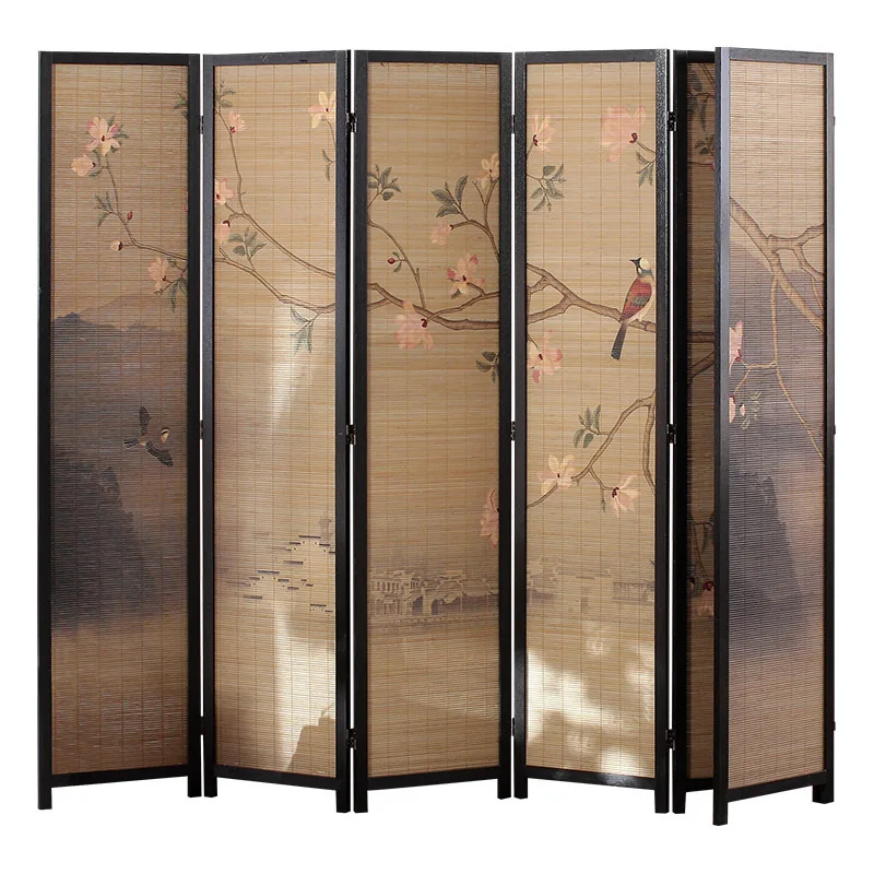 

Solid wood screen partition living room modern Chinese screen bamboo indoor office