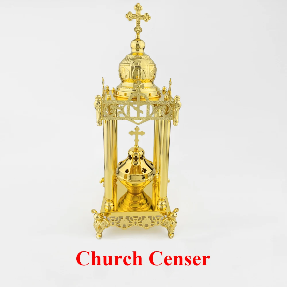 HTISOK Orthodoxes Räuchergefäß aus Legierung, katholische religiöse christliche Geschenke, Kirchendekoration, Räucherbrenner-Zubehör, Quemador De Incienso – Detail 10