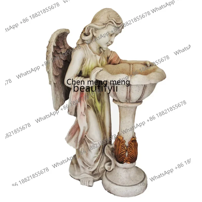 cc182R1 Angel Feeder Retro Outdoor Villa Courtyard Balcony Decorations Decoration Landscape European Garden Layout home accessor