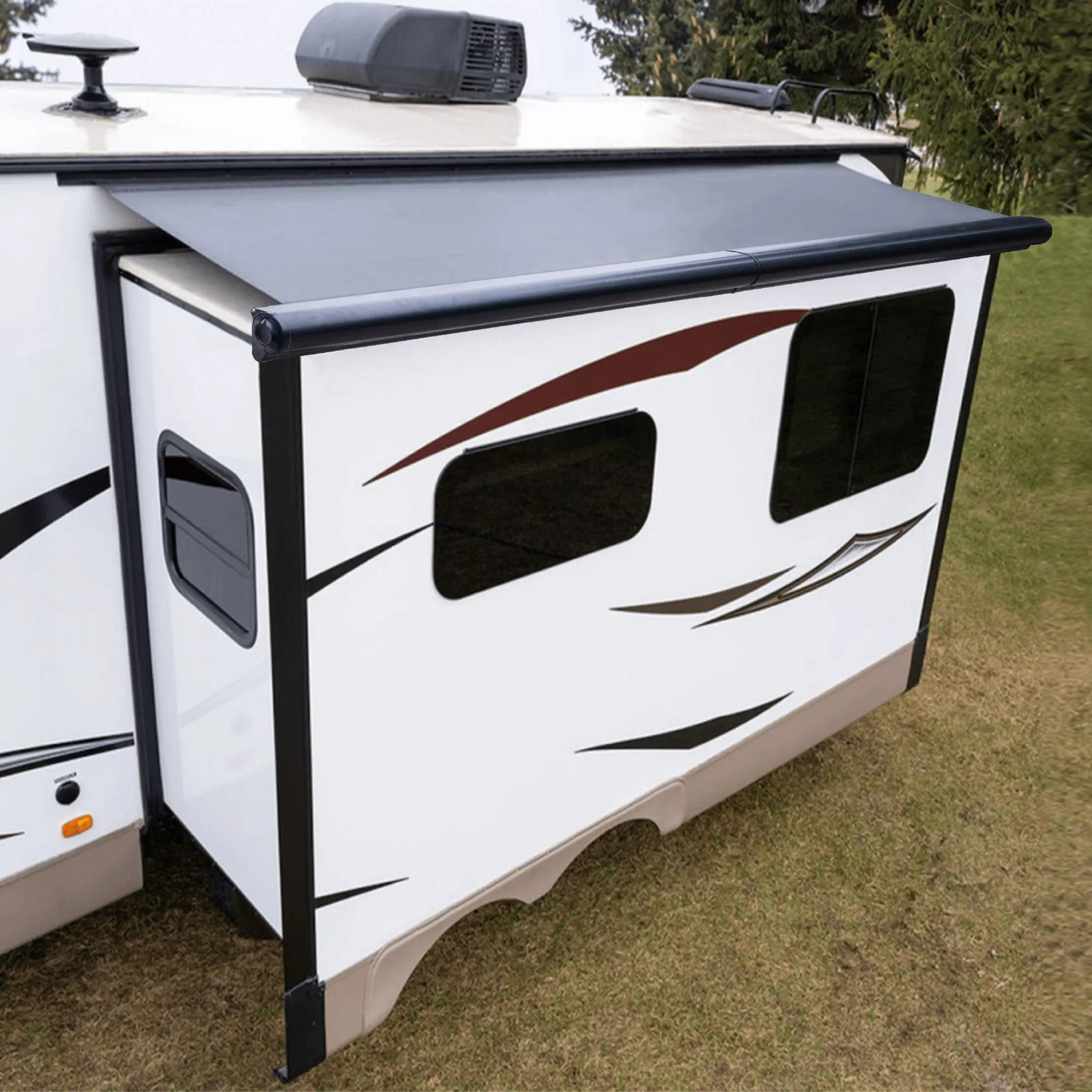 Easy Installation Black RV Slide Out Topper Cover Camper Van Caravan Awning For Slide RoomsATV&UTV