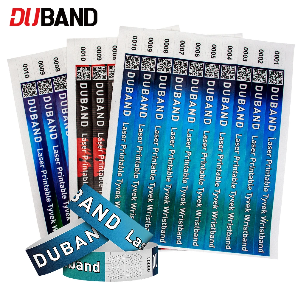 

100-500pieces of Personalized Printed Adhesive Tyvek Bracelets for Christmas Events, Anti-Counterfeit,Waterproof