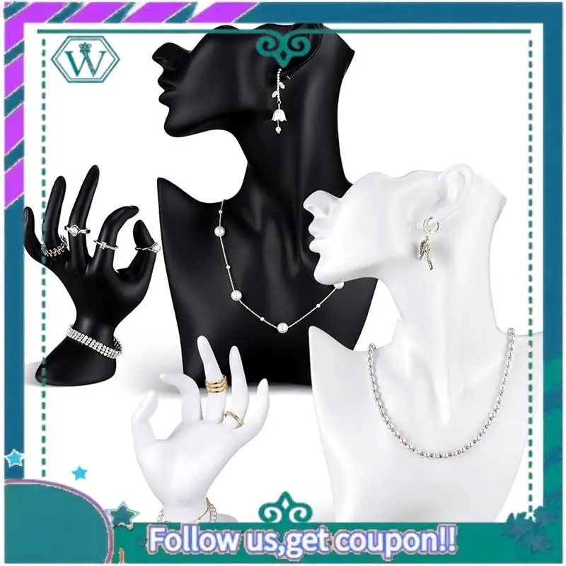 

A09P Resin Jewelry Mannequin Display Set Jewelry Display Mannequin Earring Display Stand