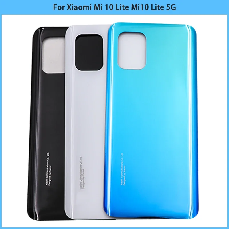 New For Xiaomi Mi 10 Lite Mi10 Lite 5G Battery Back Cover 3D Glass Panel Rear Door Glass Housing Case With Adhesive Replace