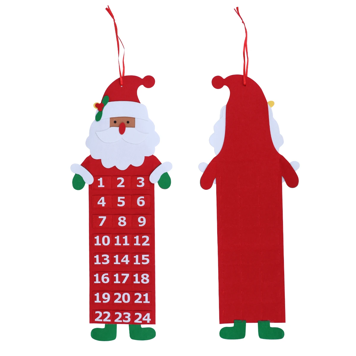 

Christmas Hanging Calendar Santa Claus Decoration Countdown Advent Calendars Non Woven Fabrics Easy Clean Door Christmas