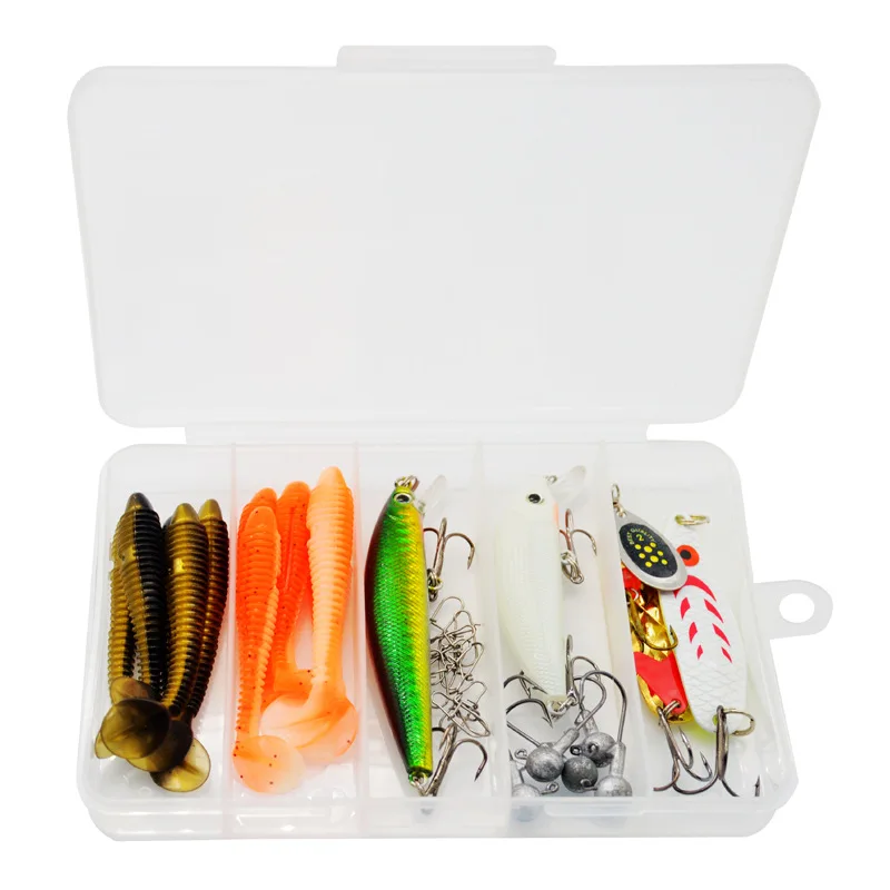 Kit señuelos pesca lubina y lucio: vinilos, jigs y cucharas - imagen 3
