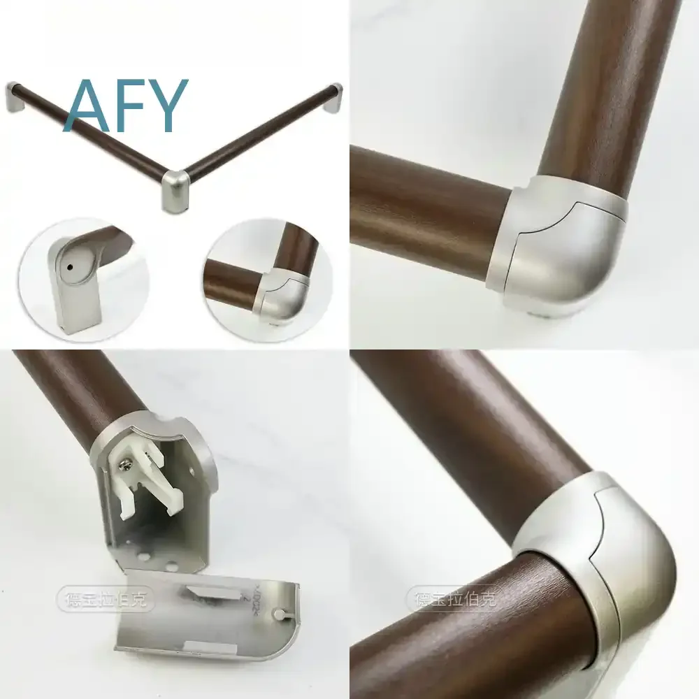 L-shaped Toilet Handrail for Elderly Disabled Adults Non-slip Bathroom Grab Bar for Barrier-free Toilet Solid Wood Safety
