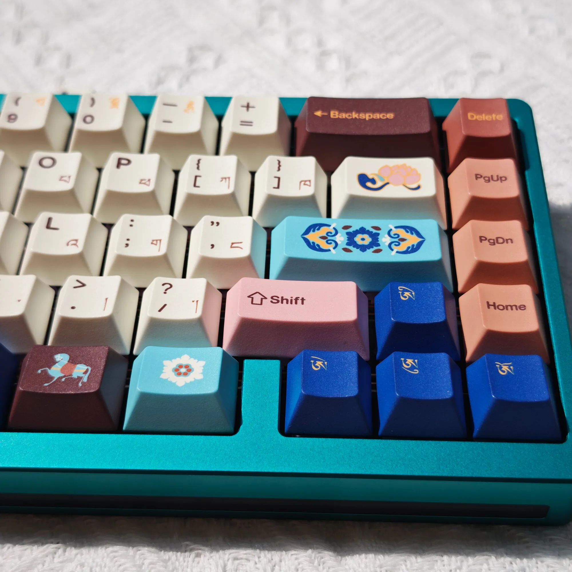 Nine Color Jataka Tibetan Script PBT Keycaps Cherry Profile Dye-Sublimation Custom Keycap Set for MX Mechanical Keyboards