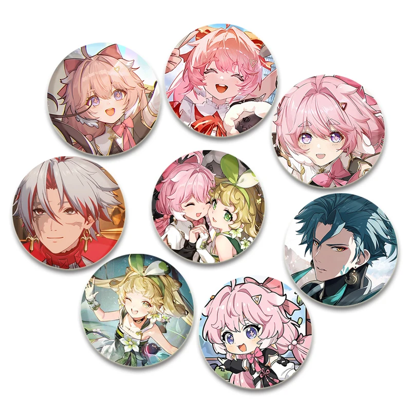 

Game Anime Wuthering Waves HD Print Brooch Anime Badge Chixia/Jiyan/Danjin Cartoon Round Display Brooches Lapel Pins Jewelry