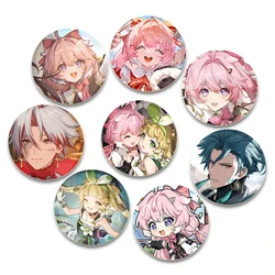 Game Anime Wuthering Waves HD Print Brooch Anime Badge Chixia/Jiyan/Danjin Cartoon Round Display Brooches Lapel Pins Jewelry