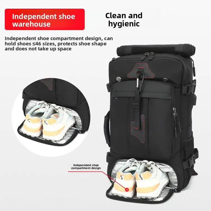 Men's Super Large Capacity Versatile Luggage Backpack High-end Outdoor Travel Convenient Hiking Backpack Extra-large Backpack