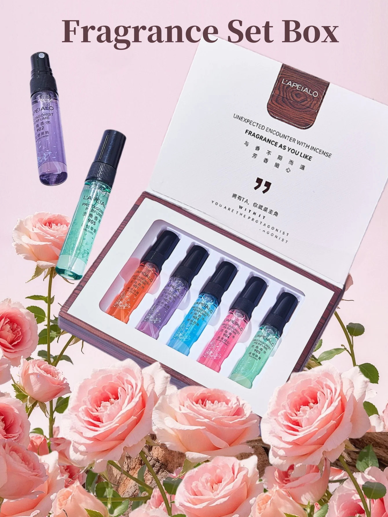 5PCS 5PCS Women's Perfume Set 5ml floral tone natural long-lasting light fragrance Gift box Travel pocket perfume gift for girlf