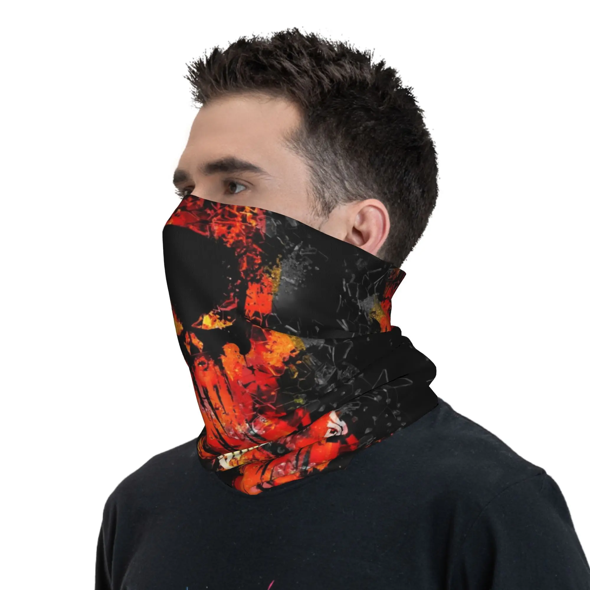 Personalizado punidor bandana pescoço mais quente feminino inverno tubo de esqui cachecol gaiter quadrinhos crânio símbolo rosto capa