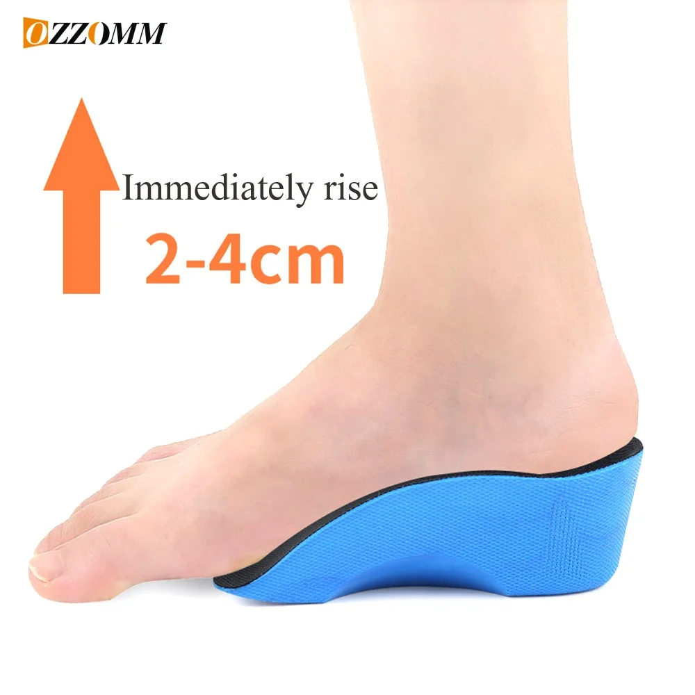 1Pair PU Height Increase Insoles, Shock Absorption Heel Cushion Pads, Height 2-4cm Anti-slip Lift Shoes Inserts For Men & Women