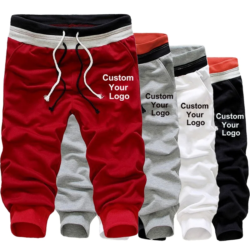 

Mens Custom Your Logo Shorts Fashion Pants Athletic Shorts Capri Pant Jogger Trousers Fitness Jogging Sports Pants