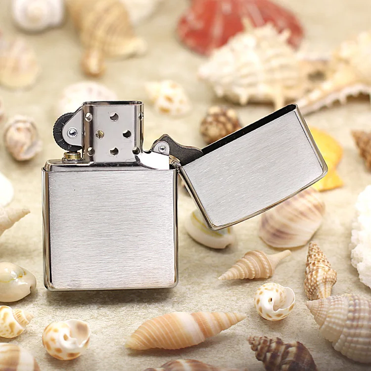 Genuine Zippo oil lighter copper windproof wire drawing forest wolf Kerosene lighters Gift anti-counterfeiting code